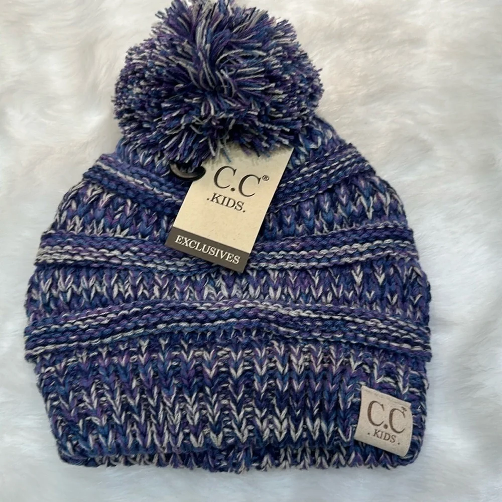 NWT C.C bundle of 2 Beanie Pom  kids pink